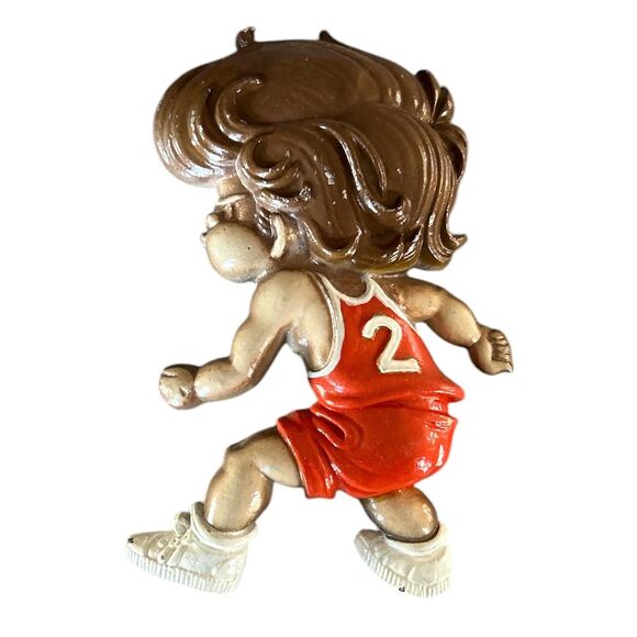Vintage Sexton Cast Metal Painted Boy Basketball Player and Runner Wall Plaques - Picture 3 of 6